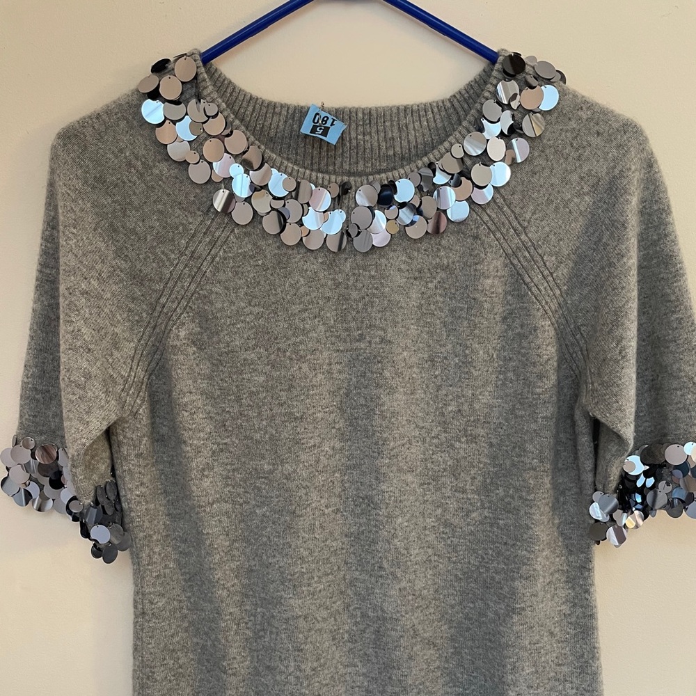 Cashmere sweater with embellishments